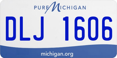 MI license plate DLJ1606