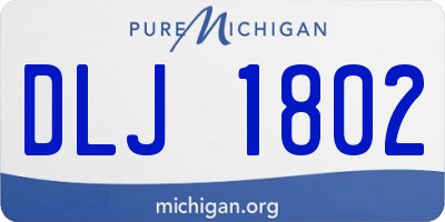 MI license plate DLJ1802