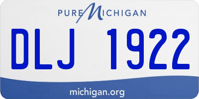 MI license plate DLJ1922