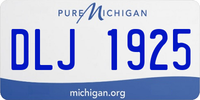 MI license plate DLJ1925