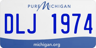 MI license plate DLJ1974