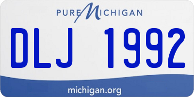 MI license plate DLJ1992