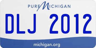 MI license plate DLJ2012