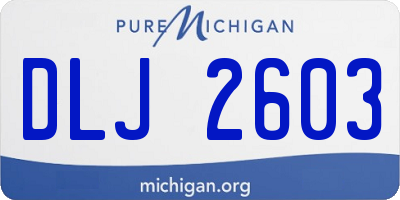 MI license plate DLJ2603