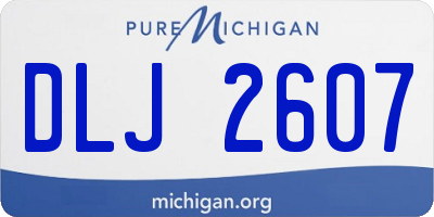 MI license plate DLJ2607