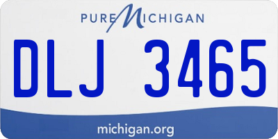 MI license plate DLJ3465