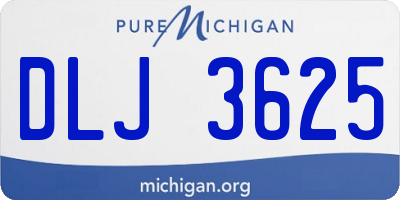 MI license plate DLJ3625