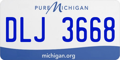 MI license plate DLJ3668