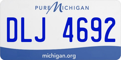 MI license plate DLJ4692