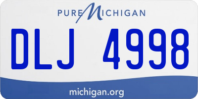 MI license plate DLJ4998