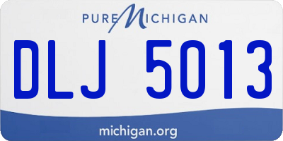 MI license plate DLJ5013