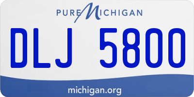 MI license plate DLJ5800