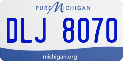 MI license plate DLJ8070