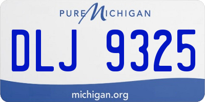 MI license plate DLJ9325