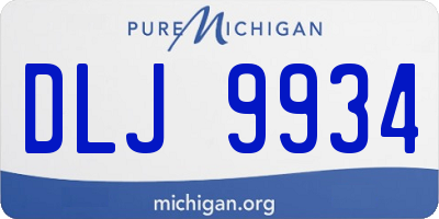 MI license plate DLJ9934