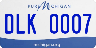 MI license plate DLK0007