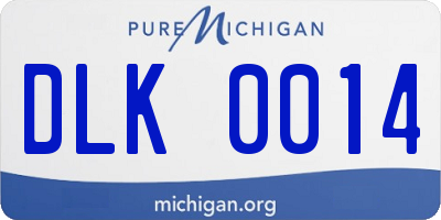MI license plate DLK0014