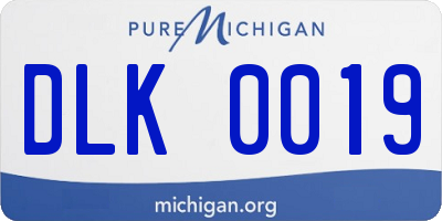 MI license plate DLK0019