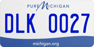 MI license plate DLK0027