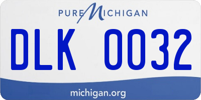 MI license plate DLK0032