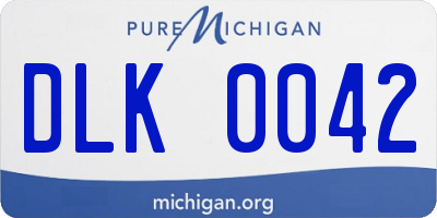 MI license plate DLK0042