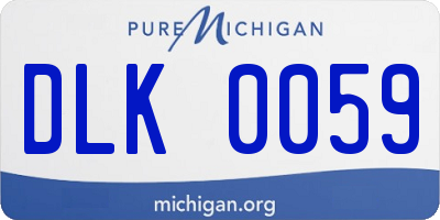 MI license plate DLK0059