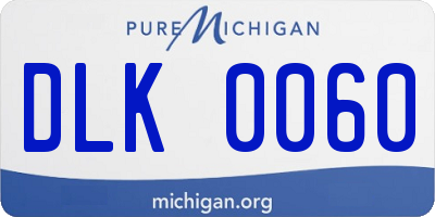 MI license plate DLK0060