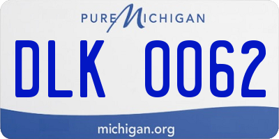 MI license plate DLK0062