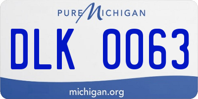 MI license plate DLK0063