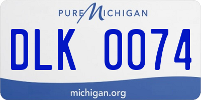 MI license plate DLK0074