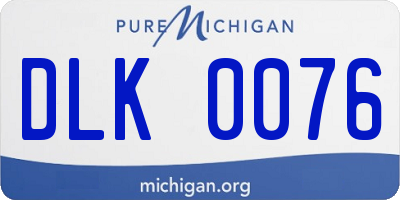 MI license plate DLK0076