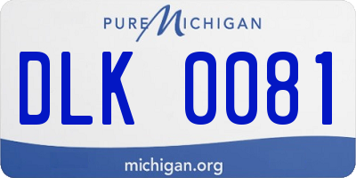 MI license plate DLK0081