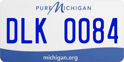 MI license plate DLK0084