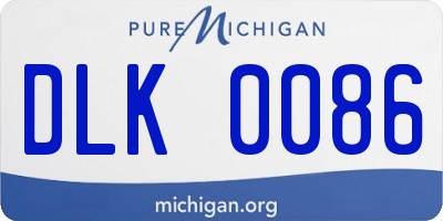 MI license plate DLK0086