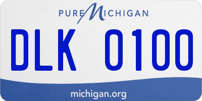 MI license plate DLK0100