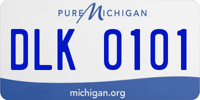MI license plate DLK0101