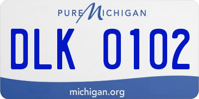 MI license plate DLK0102
