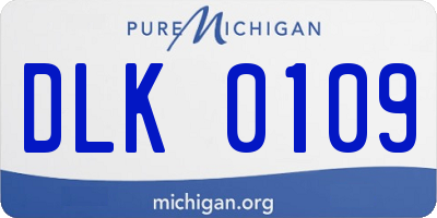 MI license plate DLK0109