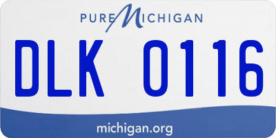 MI license plate DLK0116