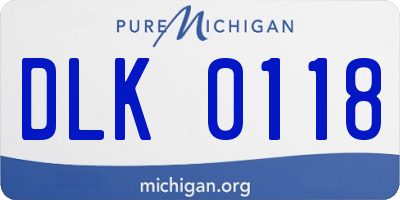 MI license plate DLK0118
