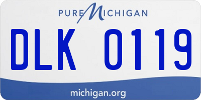 MI license plate DLK0119