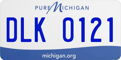 MI license plate DLK0121
