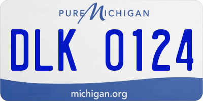 MI license plate DLK0124