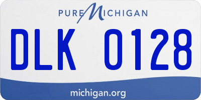 MI license plate DLK0128