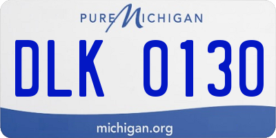 MI license plate DLK0130