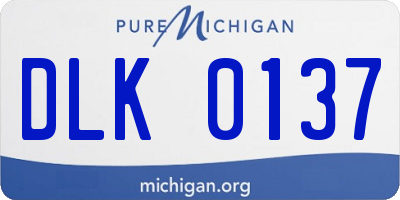 MI license plate DLK0137