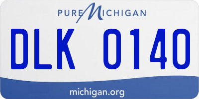 MI license plate DLK0140