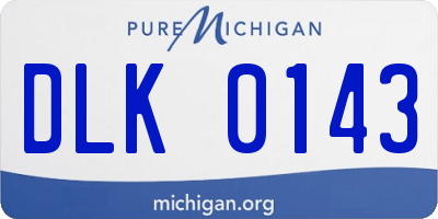 MI license plate DLK0143