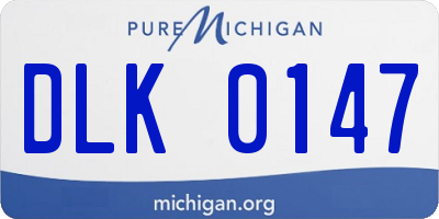 MI license plate DLK0147