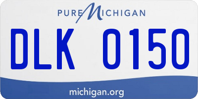 MI license plate DLK0150